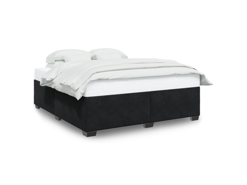 Lit double- lit adulte -  cadre de lit sans matelas noir 200x200 cm velours  - Conforama A