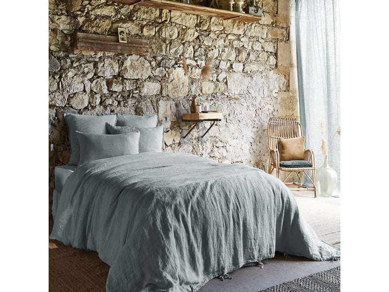  Housse de couette 240x260 cm lin rosalie azur PD25003 - Conforama B