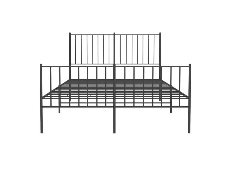  Lit double- lit adulte -  cadre de lit métal sans matelas avec pied de lit noir 120x190cm  - Conforama D