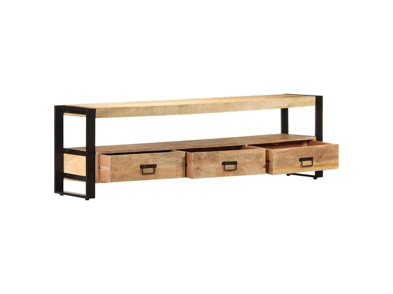  Meuble tv - banc tv - meuble de rangement 150x30x45 cm bois solide de manguier  - Conforama C