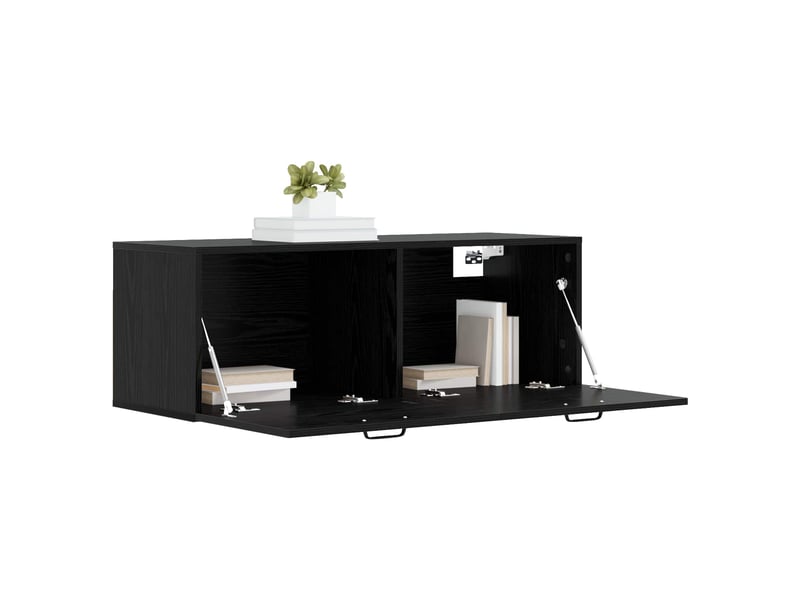  Meuble mural salon chêne noir 100 x 36,5 x 35 cm bois d'ingénierie shl9158  - Conforama C