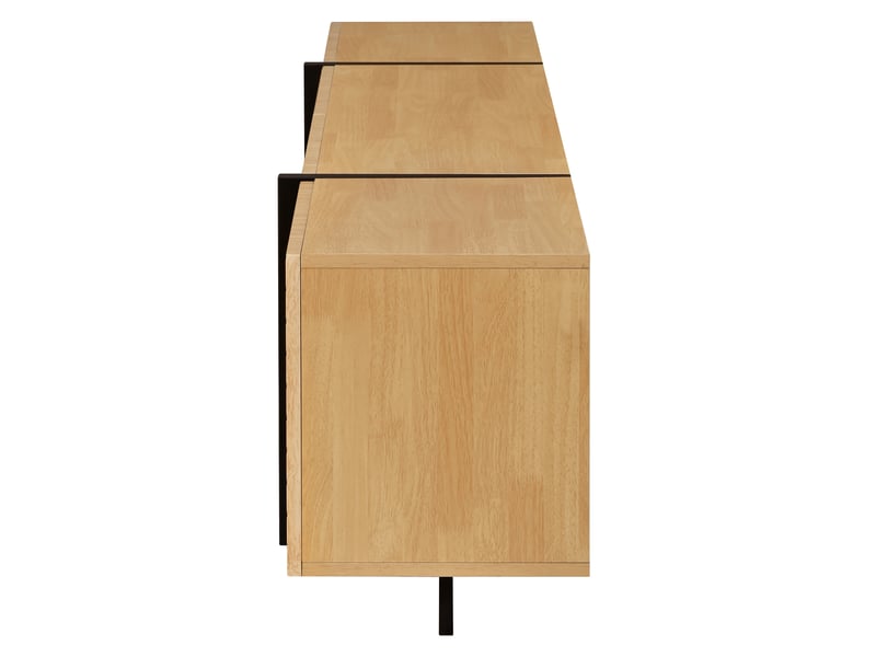  Meuble tv portes de rangement mdf meuble de rangement organisation gain de place design contemporain bois naturel OPULERANE TRADING LTD - Conforama E
