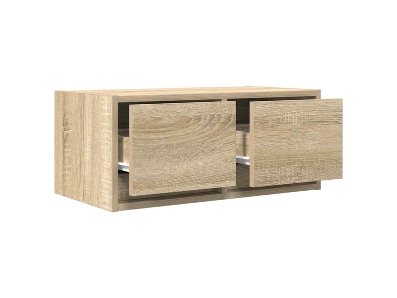  Lot de 2 meuble tv bas salon chêne sonoma 60x31x25,5 cm bois d'ingénierie shl16980  - Conforama D