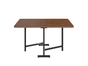 Table de salle à manger extensible et pliable avec rangement intégré en mdf finition noyer