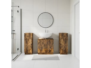 Ensemble de meuble de salle de bain 3 pièces hoorn chêne fumé cf63475