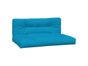 Lot de 2 coussins de palette, coussins de canapé bleu tissu cf59515