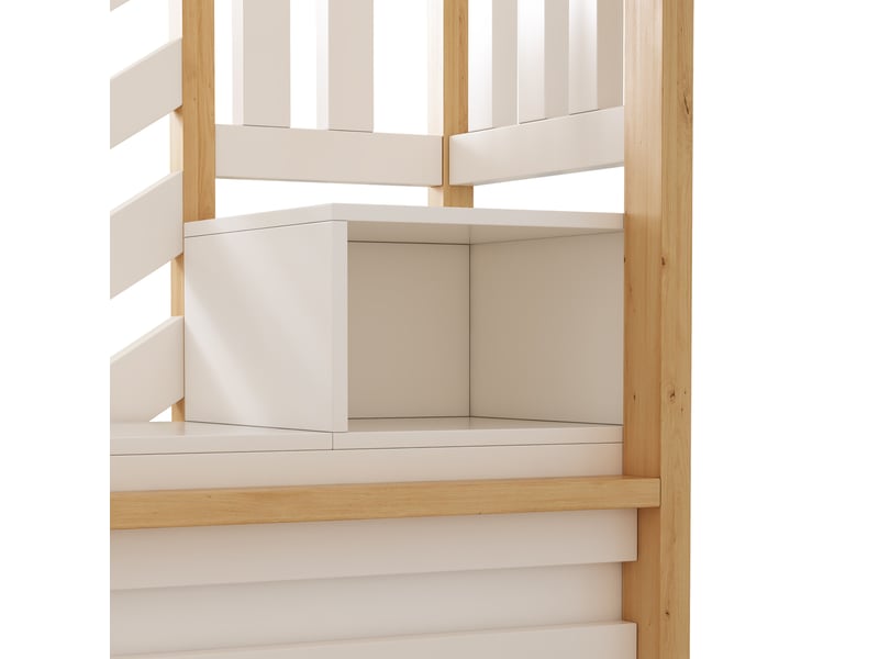 Lit superposé cabane 90x200140x200 cm avec escalier rangement Fay Lum - Conforama R