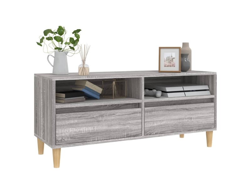  Meuble tv - banc tv - meuble de rangement sonoma gris 100x34,5x44,5 cm bois d'ingénierie  - Conforama D