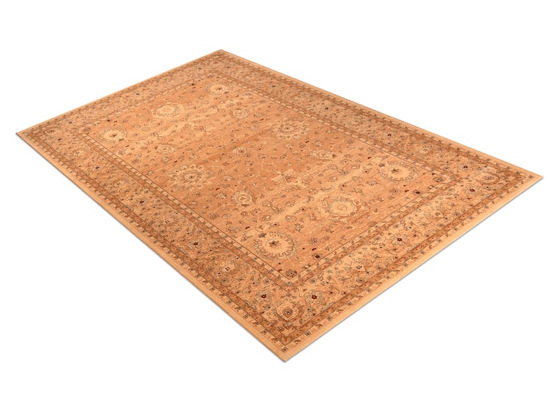  Tapis en laine kashqai 4303 101 oriental, cadre, fleurs beige   couleur saumon 135x200 cm  - Conforama C