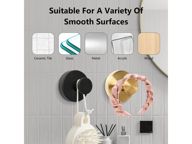 3 pièces crochet ventouse salle de bain, crochets à en acier inoxydable, à sans perçage réutilisable, pour de, jaune - Conforama B