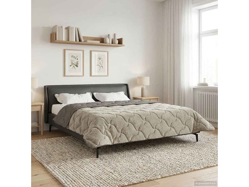  Duvet - couette complet toute l'année matelassé gris clair 220 x 260 cm  - Conforama B