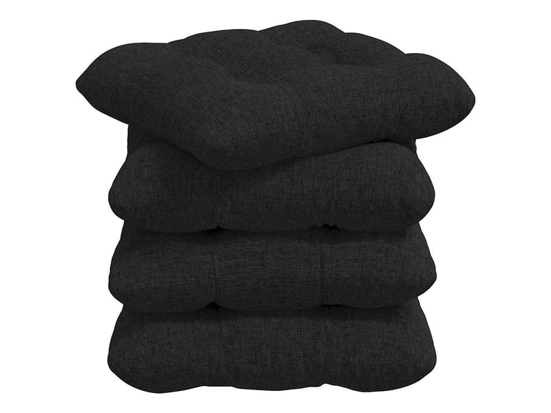 Lot de 4 coussins de siège, coussins décoratifs tissu noir 40 x 40 x 12 cm cf60021 - Conforama A