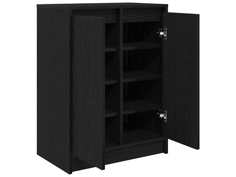  Meuble à chaussure | armoire à chaussures chêne noir 57x34x76 cm bois d'ingénierie  - Conforama E