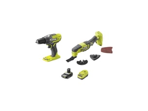 Perceuse visseuse 18v one+ kit 2 outils + outil multifonction oscillant 2ah