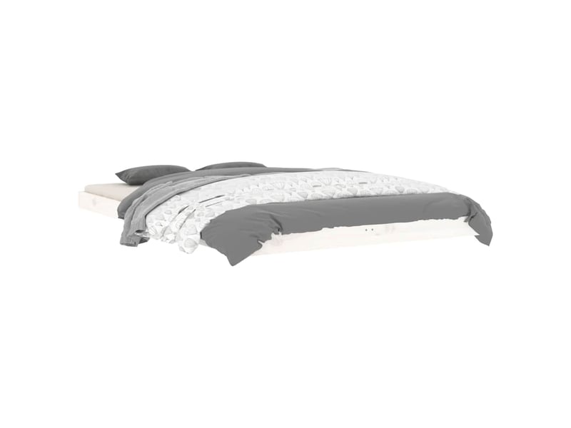  Lit double- lit adulte -  cadre de lit sans matelas blanc 120x190 cm bois de pin massif  - Conforama B