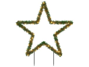 Décoration lumineuse étoile de noël avec piquets 80 led 60 cm