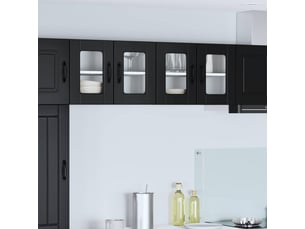 Meuble mural de cuisine, cabinet en verre mural noir 60x31x40cm shl1944