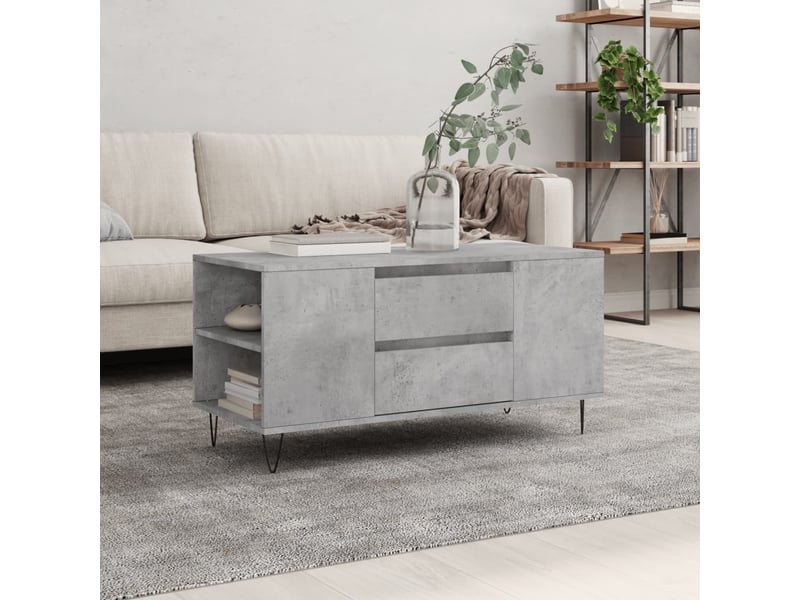  Table basse - table de salon - table à thé gris béton 102x44,5x50 cm bois d'ingénierie  - Conforama B