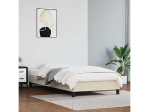 Lit adulte, lit simple, cadre de lit sans matelas crème 100x200cm similicuir cf13591