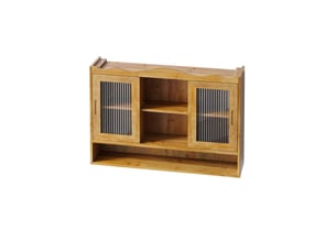 Armoire murale à 2 portes coulissantes avec étagères amovibles et 3 niveaux de rangement pour salle de bain, cuisine