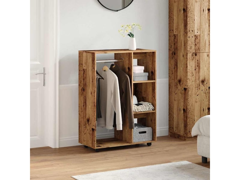  Garde-robe, armoire de rangement vieux bois 80x40x110 cm bois d'ingénierie  - Conforama C