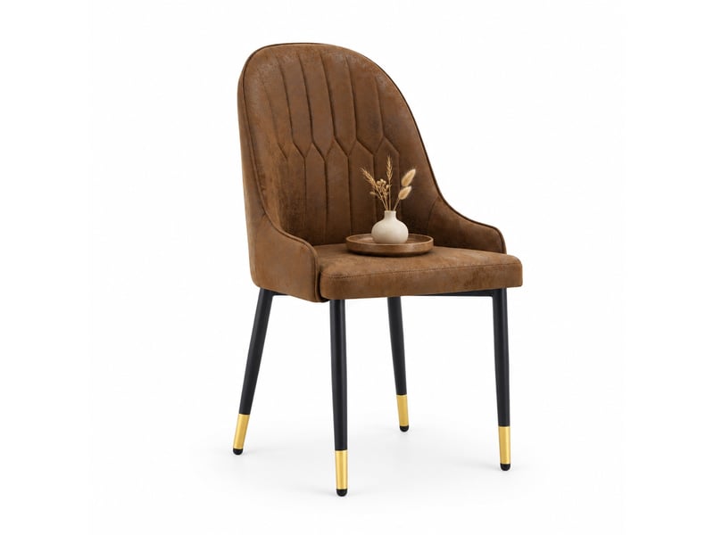 Lot de 2 chaises de salle à manger 47,3 x 44 cm – marron et noir – dossier éclair, pieds antidérapants - Conforama A