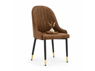 Lot de 2 chaises de salle à manger 47,3 x 44 cm – marron et noir – dossier éclair, pieds antidérapants