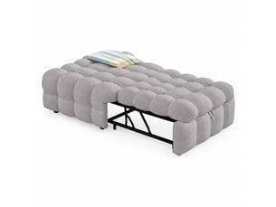 Lit simple 80x190 cm ULQENI coloris gris