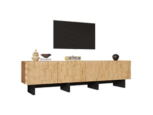 Meuble tv coloris naturel 180 cm <strong>ELVMI</strong> <strong></strong>