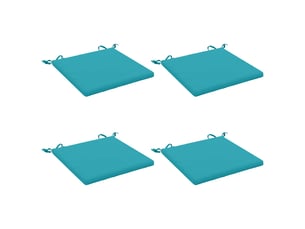 Lot de 4 coussins de siège, coussins d'assise soest 100 % polyester turquoise cf60599