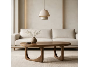 Table basse en bois de manguier massif teinte foncée 120cm nari