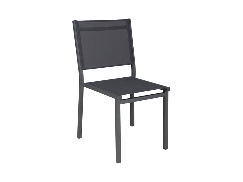  Lot de 4 chaises en alu et textilene gris  - Conforama C