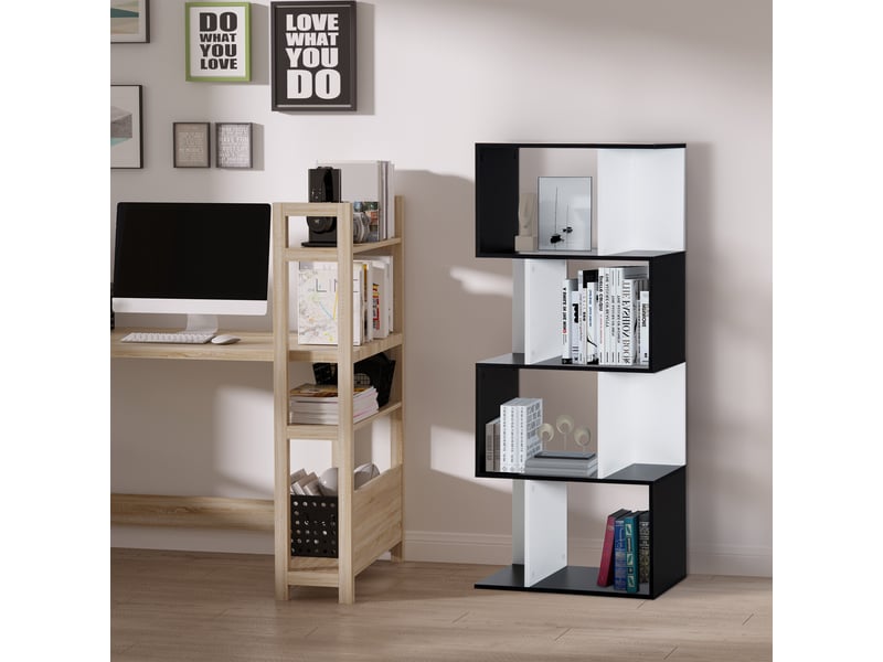  Bibliothèque en s à 5 niveaux 60 x 24 x 148 cm, étagère de rangement moderne pour salon, chambre et bureau  - Conforama D