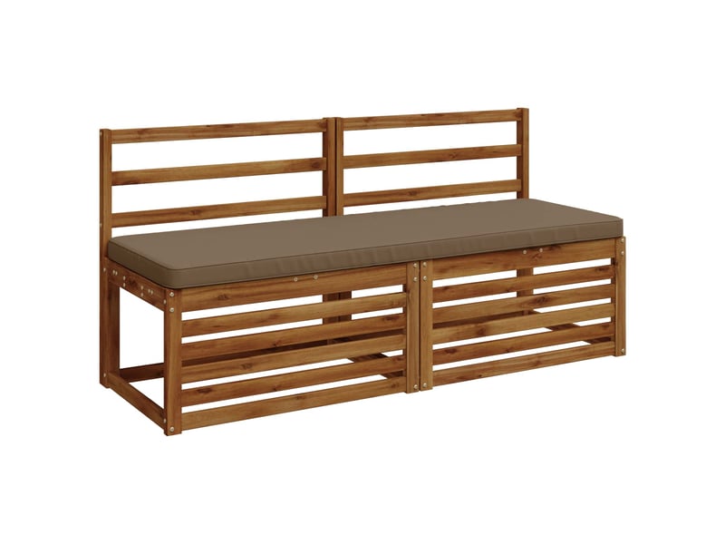 Lot de 2 coussins de banc, coussins d'assise vught 100 % polyester taupe cf58163 - Conforama C