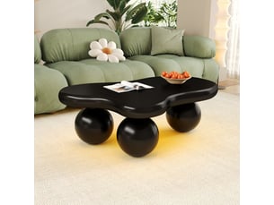 Table basse arrondi(e) coloris noir OOIILLEE Luxe haut de gamme - 62.5 cmx95 cm
