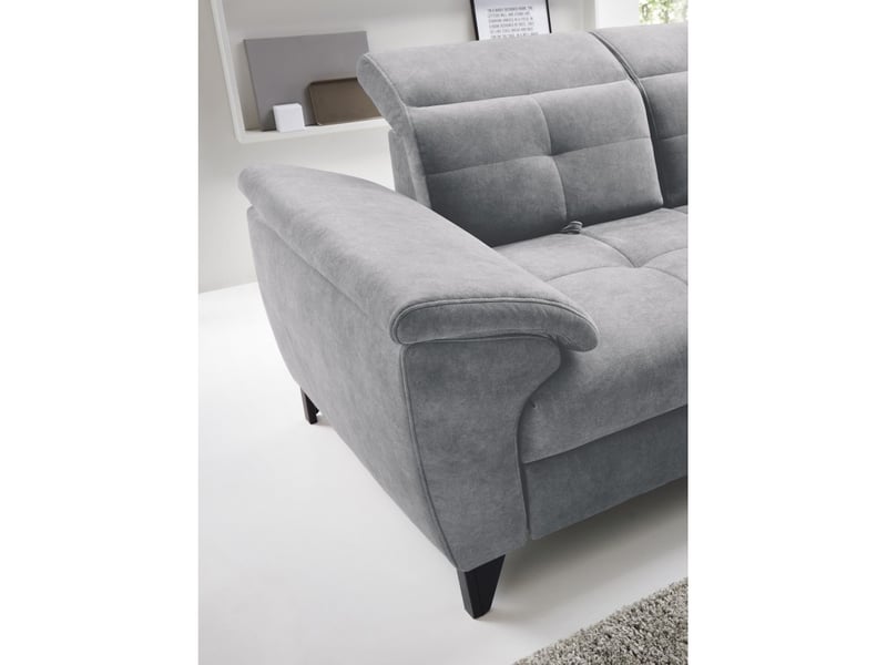  Canapé d'angle gris 5 places angle droit design moderne inferno  - Conforama B