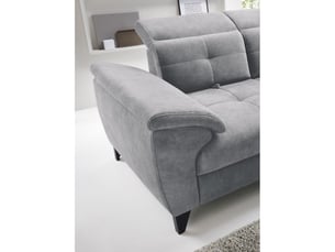 Canapé d'angle gris 5 places angle droit design moderne inferno