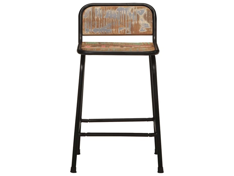  Lot de 4 tabouret de bar, chaise de bar 46x35,5x70cm bois massif récupération  - Conforama A