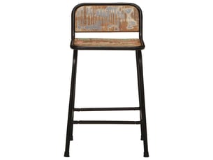 Lot de 4 tabouret de bar, chaise de bar 46x35,5x70cm bois massif récupération