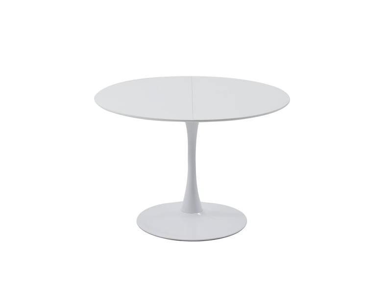  Table à manger ronde moderne 110 cm - 4 à 6 personnes- scandinave - mdf - blanc  - Conforama A