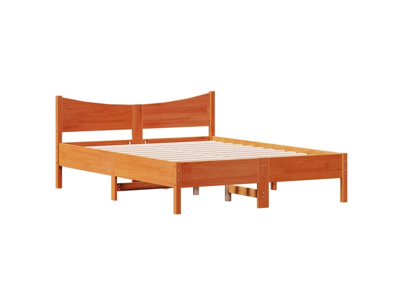  Lit double- lit adulte -  cadre de lit sans matelas  marron 120x200cm bois pin massif  - Conforama B