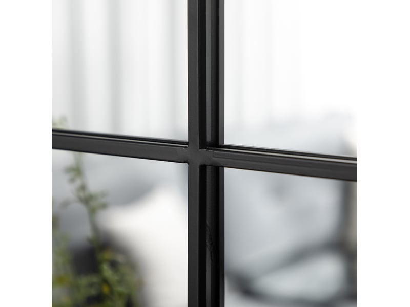  Miroir mural fenêtre arqué 70 x 50 cm – noir – cadre métal décoratif à fixation murale préinstallée  - Conforama D