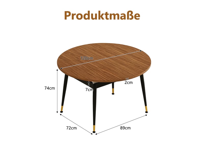 Table de salle à manger ovale pour salle à manger en mdf et métal 200×120×73,66 cm noir et noyer - Conforama D