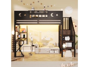 Lit mezzanine 90x200 cm <strong></strong> <strong>evarich</strong> coloris noir