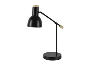 Lampe de bureau fabrilamp tejo 1 x e27 noir hêtre 50 x 15 x 16,5 cm articulée orientable