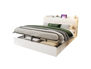Lit coffre 180x200 cm Fay Lum coloris blanc