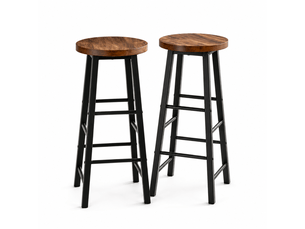 Tabourets de bar - lot de 2 - hauteur cuisine haute - style bistrot - repose-pieds