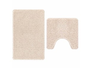 Ensemble de tapis de bain antidérapants 2 pc crème 50 x 50 cm cf64741