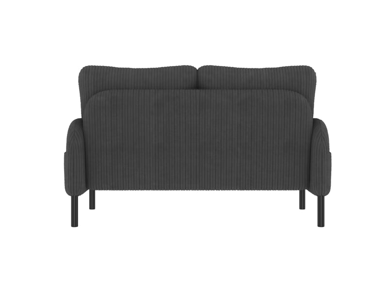 Ensemble canapé fauteuil pouf 2 places velours côtelé gris poche latérale structure acier modulaire - Conforama E