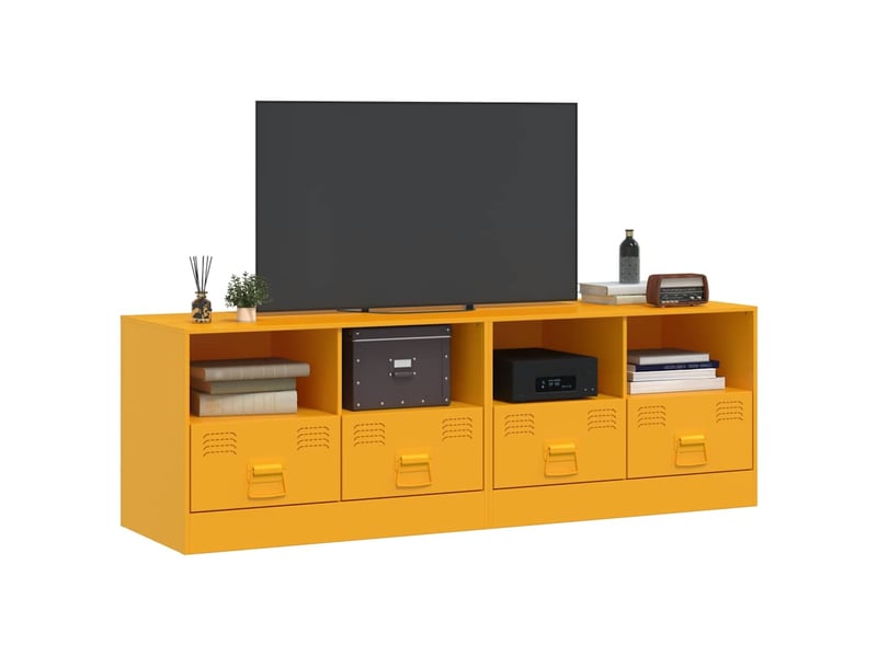  Meubles tv - banc tv - meuble de rangement 2 pcs jaune moutarde 67x39x44 cm acier  - Conforama C